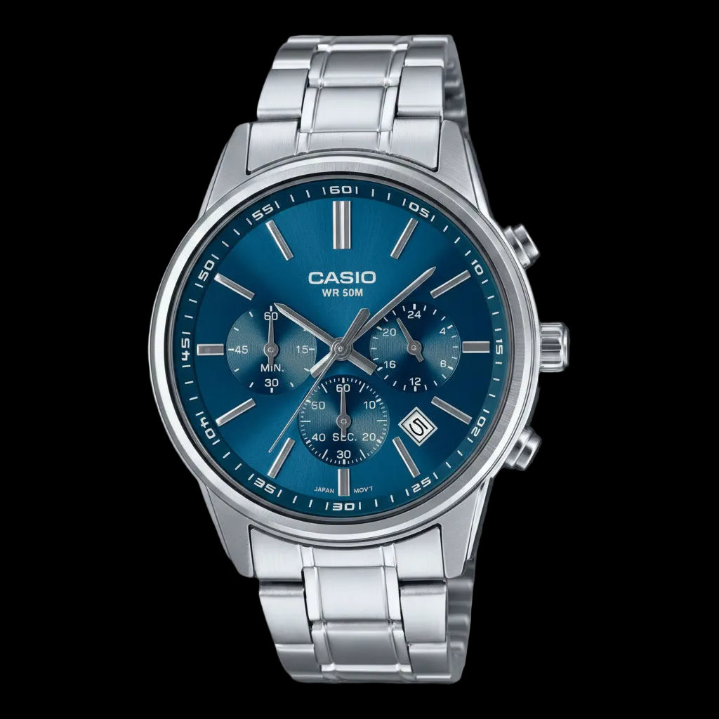 Men's blue dial chronograph watch stainless steel 41mm Nexorano